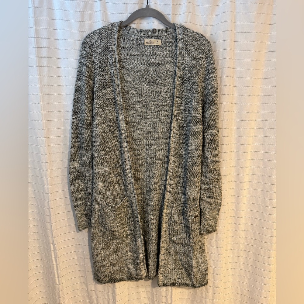 Hollister Cozy Heather Gray Knit Cardigan - Picture 1 of 7